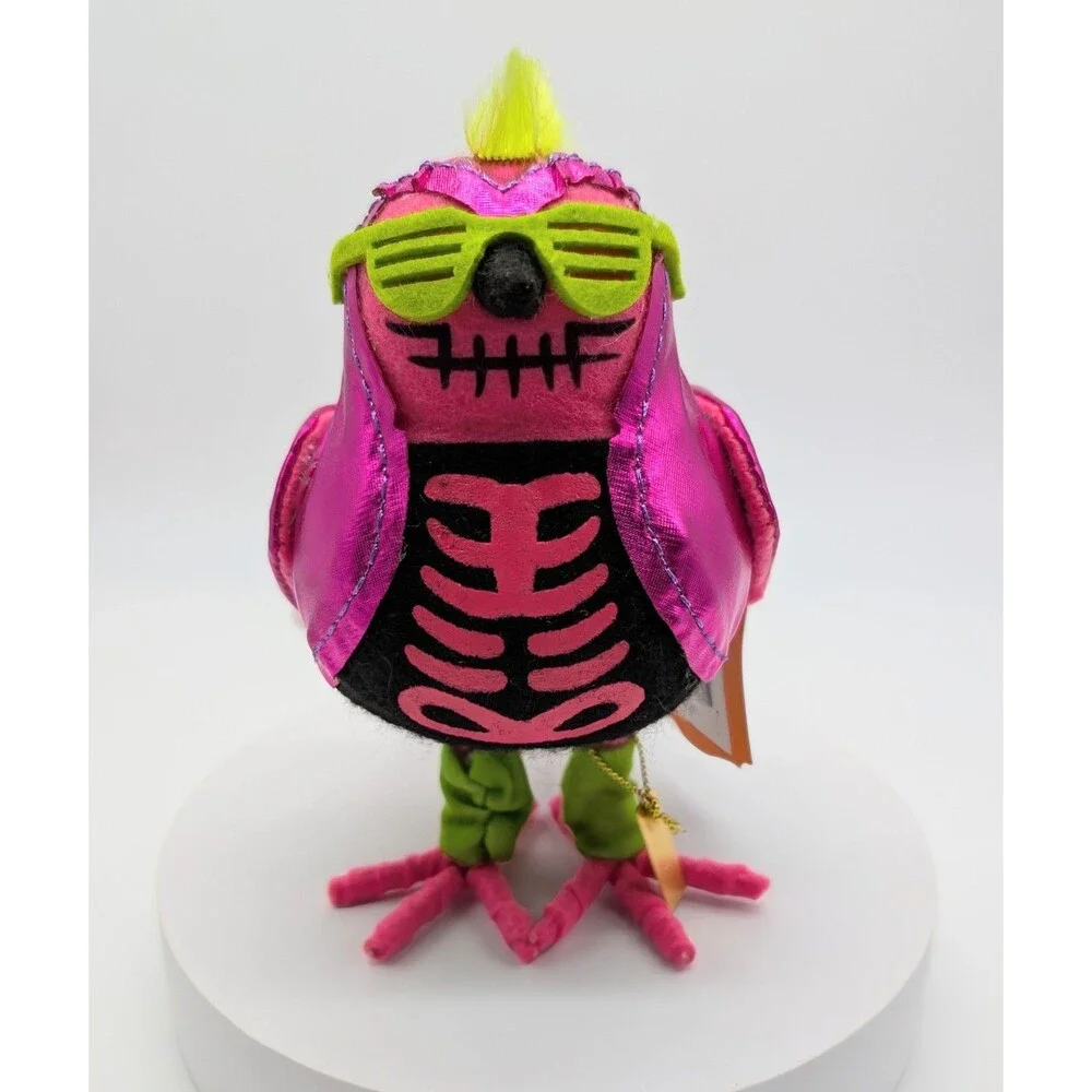 Target Halloween Hyde And Eek! 2024 GLITTERS Fabric Bird Featherly Friends Pink
